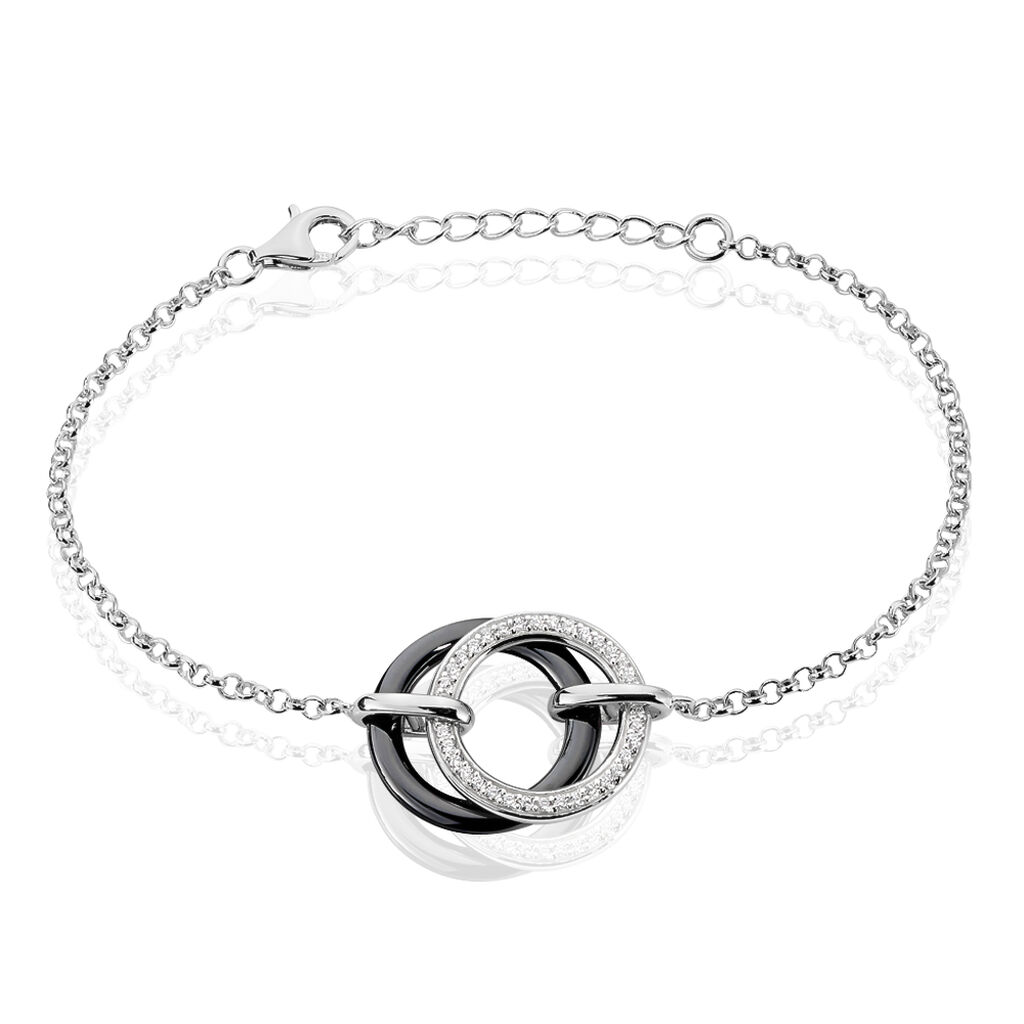 Bracelet Lila Argent  Et Ceramique - Spannringe Damen | OROVIVO