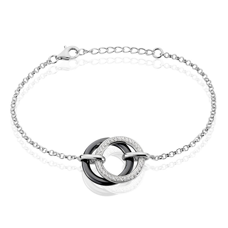 Bracelet Lila Argent  Et Ceramique - Spannringe Damen | OROVIVO