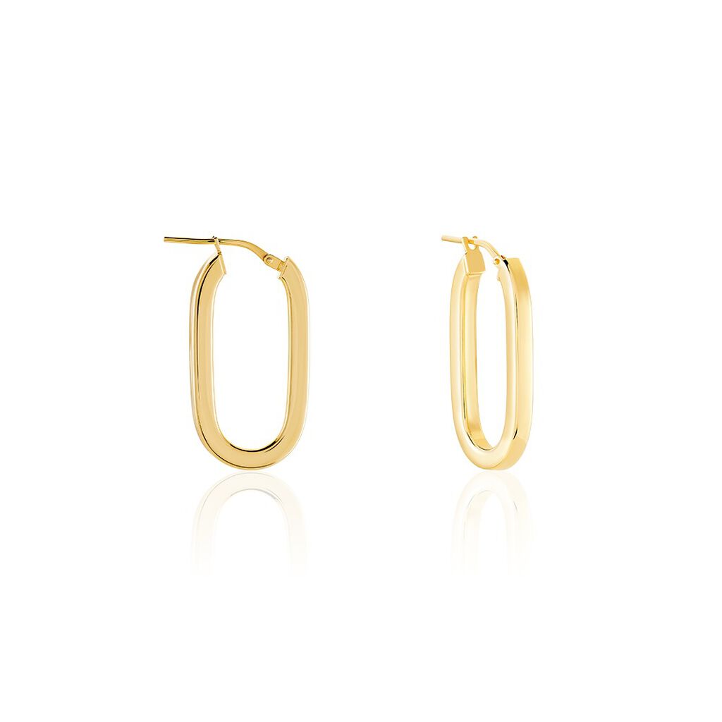 CIELO Damen Creolen Silber vergoldet 925 B 15 mm