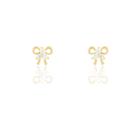Ohrstecker Gold 375 Zirkonia Schleife - Ohrstecker Familie | OROVIVO