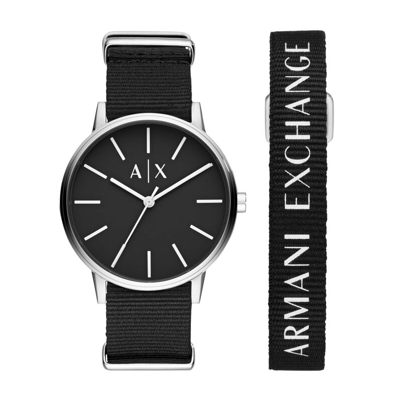 Orologio solo tempo in nylon nero e cassa in acciaio - Spannringe Herren | OROVIVO