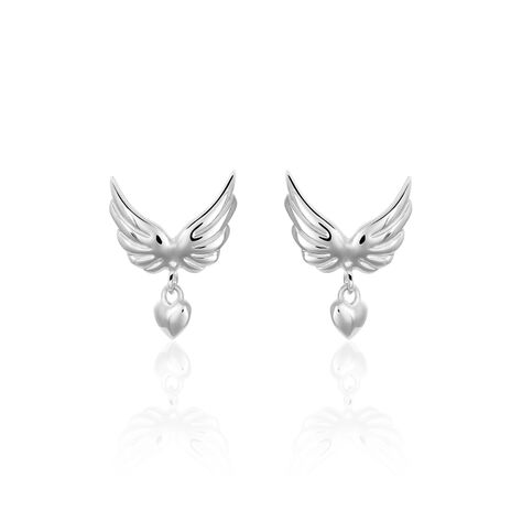 Damen Ohrstecker Silber 925 Flügel Herz - Ohrstecker Damen | OROVIVO