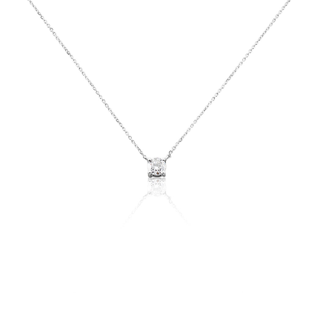 Symphonie Damen Collier Wei&szlig;gold 750 (18 Karat) Synthetischer Diamant Wei&szlig; 0,36 ct