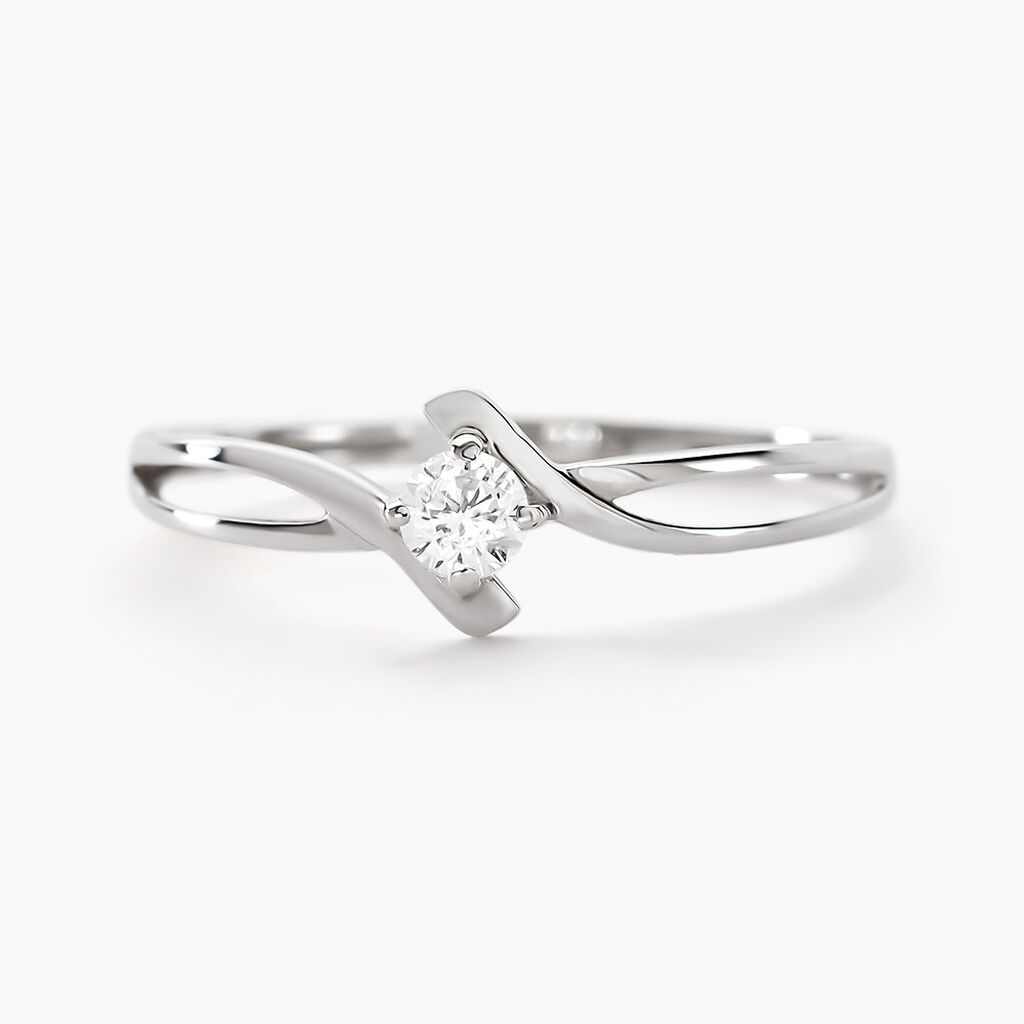Bague Chamirame Or Blanc Oxyde De Zirconium - Spannringe Damen | OROVIVO