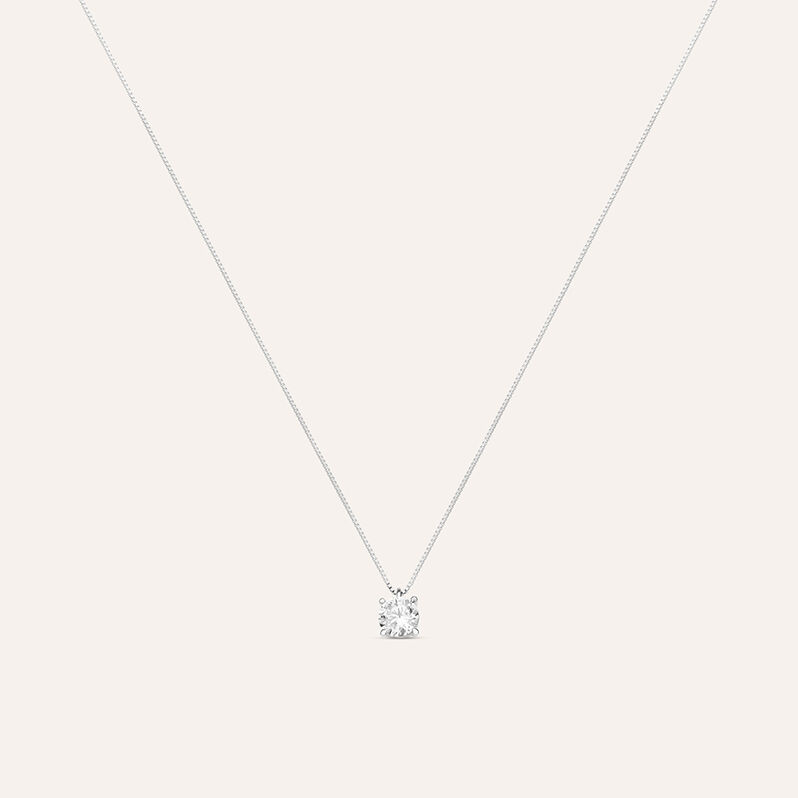 Collana Punto Luce Claire Oro Bianco Cubic Zirconia - Spannringe Damen | OROVIVO