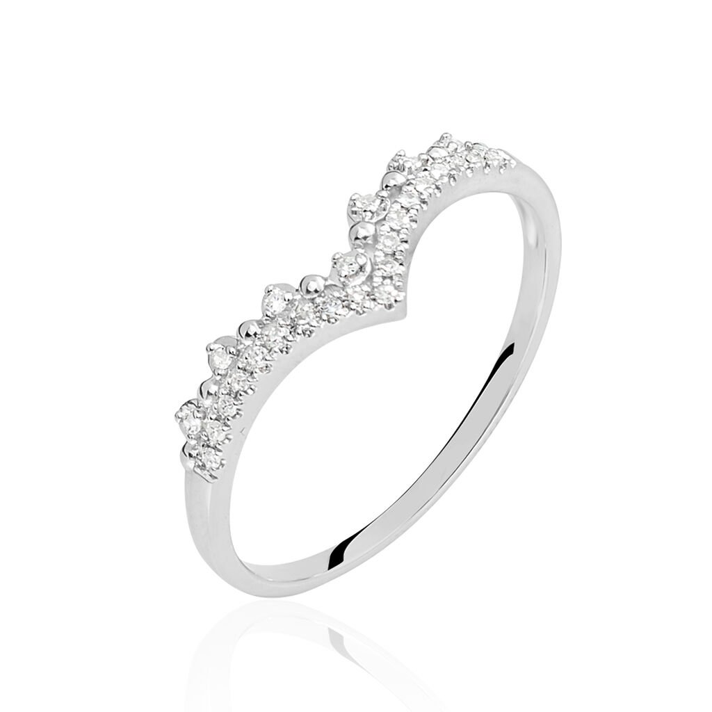 Bague Zilia Or Blanc Diamant - Spannringe Damen | OROVIVO