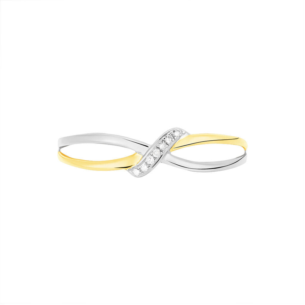 Bague Or Bicolore Et Diamants Ana-paola - Spannringe Damen | OROVIVO