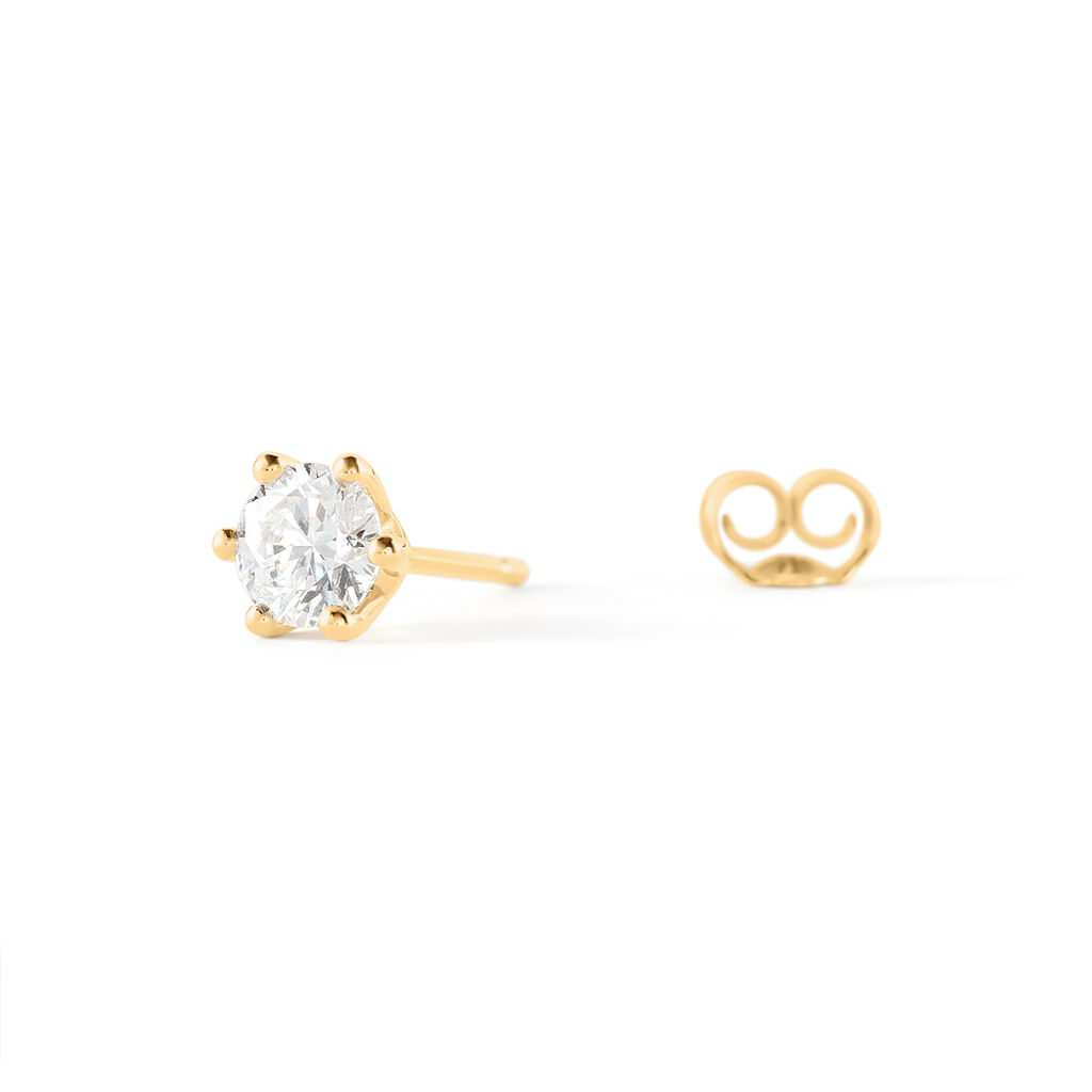 Sonate Damen Ohrstecker Gold 585 (14 Karat) Synthetischer Diamant Weiß 1,02 ct - Ohrstecker Damen | OROVIVO