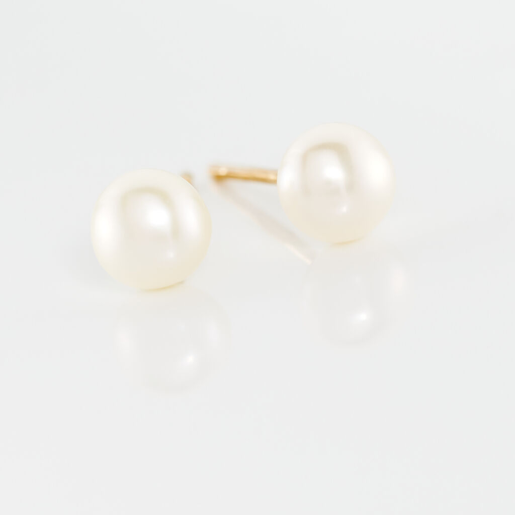 Perlenohrringe Gold 375 Zuchtperle 4-4,5mm - Ohrstecker Familie | OROVIVO