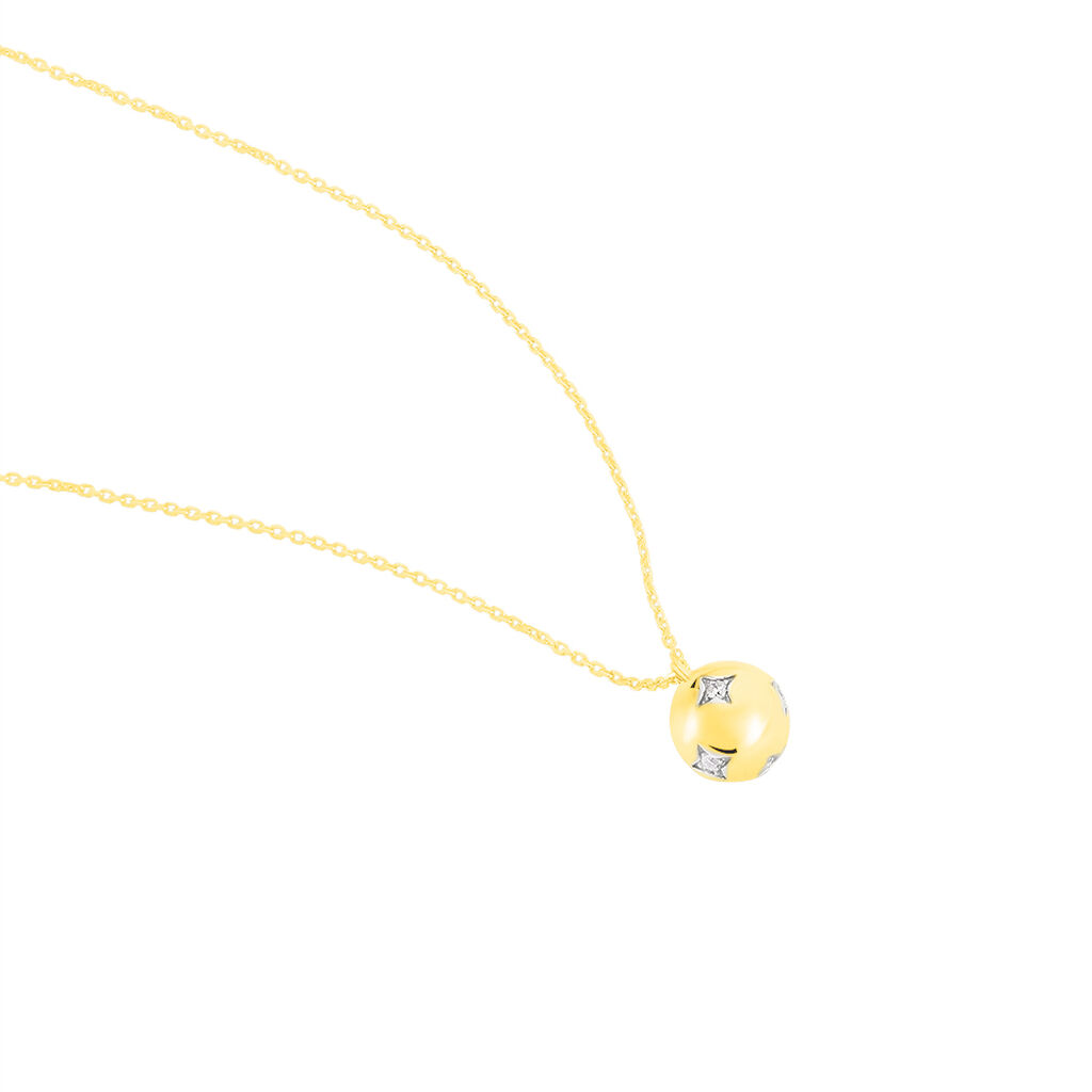 Damen Collier Gold 375 Diamant 0,07ct Stern Stella 2 - Halsketten Damen | OROVIVO