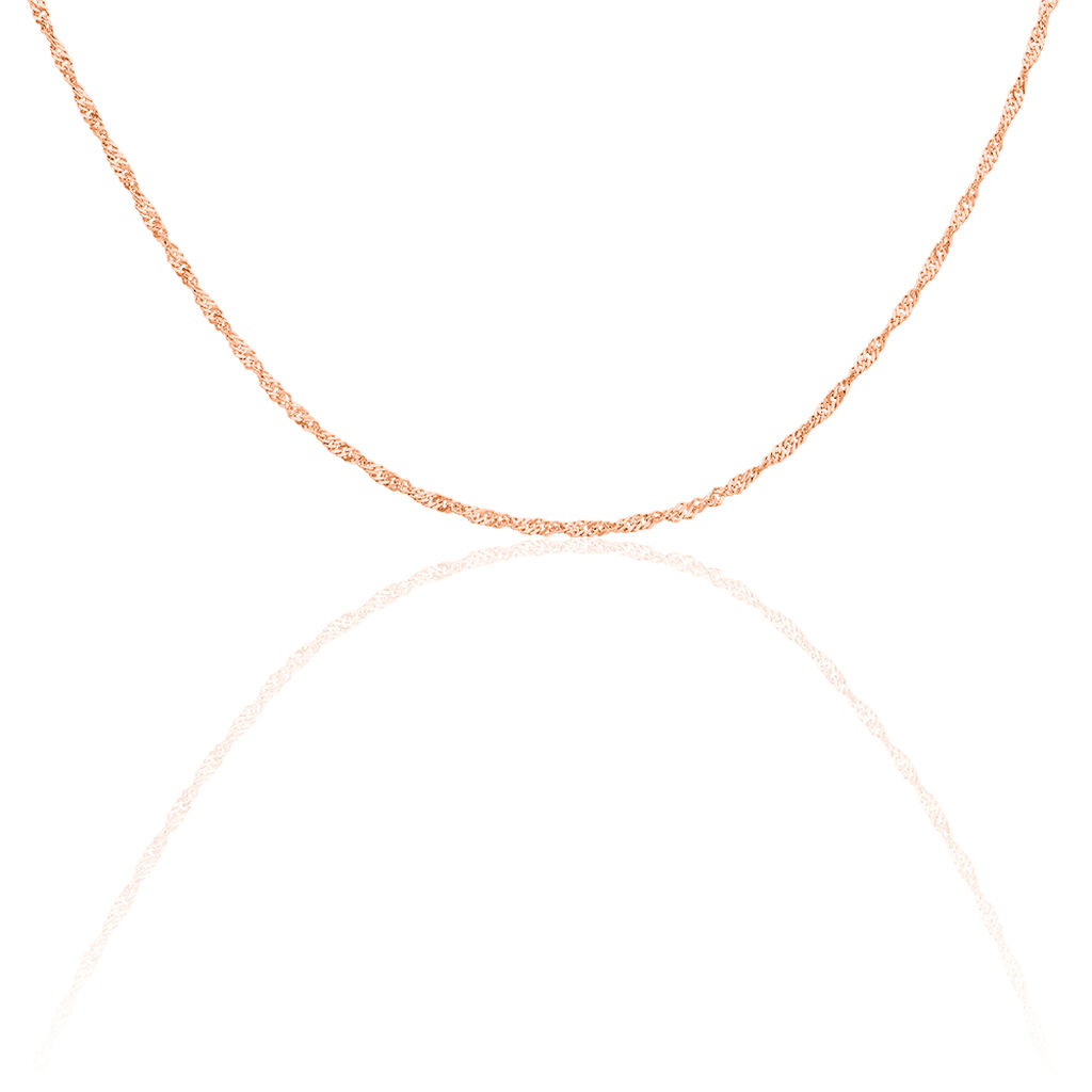 SINGAPUR S FUSS Damen Fußkette Silber rosevergoldet 925 B 2,4 mm, Fußkette ohne Stein