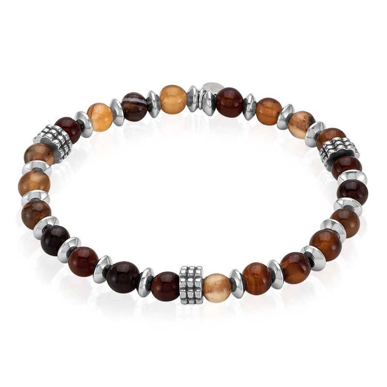 Bracelet Jourdan Lewis Acier Gris Agate - Spannringe Herren | OROVIVO