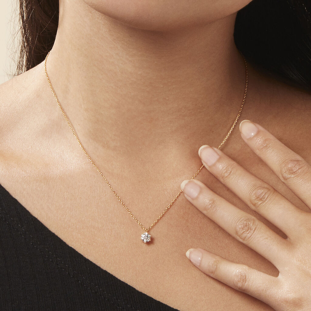 Damen Collier Gold 750 synthetischer Diamant 0,52ct Sonate - Halsketten Damen | OROVIVO