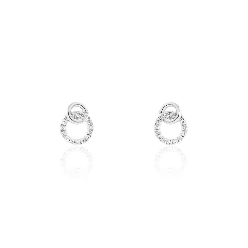 Damen Ohrstecker Weißgold 375 Diamant 0,07ct Kreis Mahaut  - Ohrstecker Damen | OROVIVO