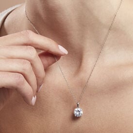 Damen Halskette Silber 925 Zirkonia Solitär Resi - Ketten mit Anhänger  | OROVIVO