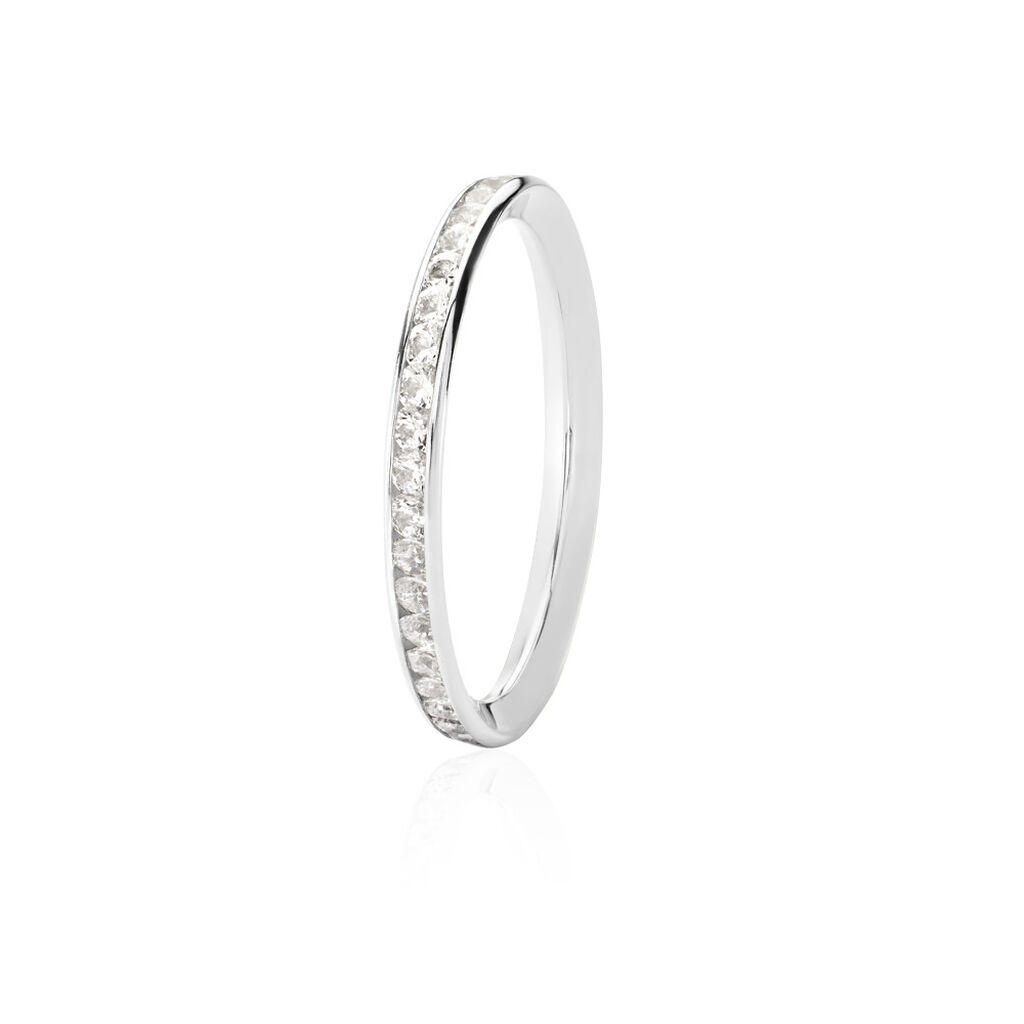CADENCE Damen Ring Silber Silber 925 Zirkonia Weiß, Ring mit Stein