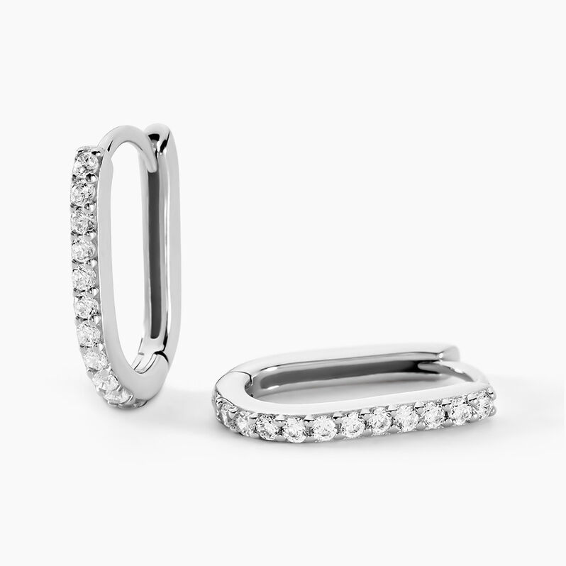 Créoles Caliste Argent Weiss Oxyde De Zirconium - Spannringe Damen | OROVIVO