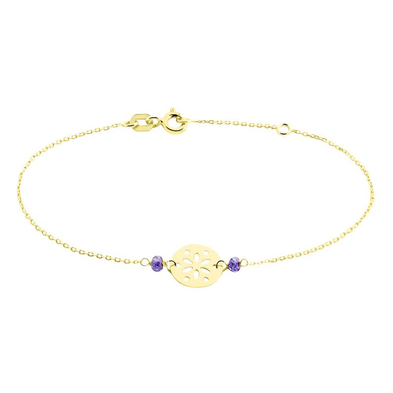 Bracelet Or Jaune Amethyste - Spannringe Damen | OROVIVO
