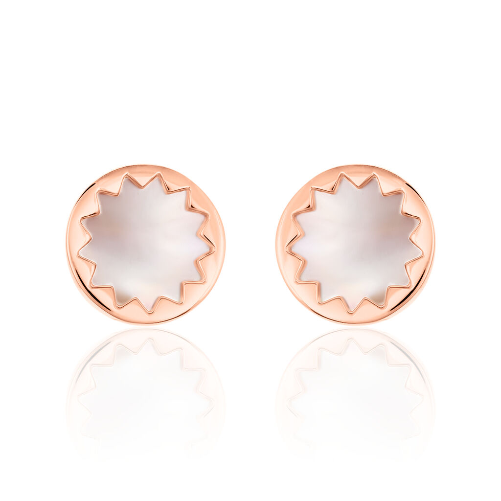 MILANKA Damen Ohrstecker Silber rosevergoldet 925 Perlmutt Perlmutt Sonne