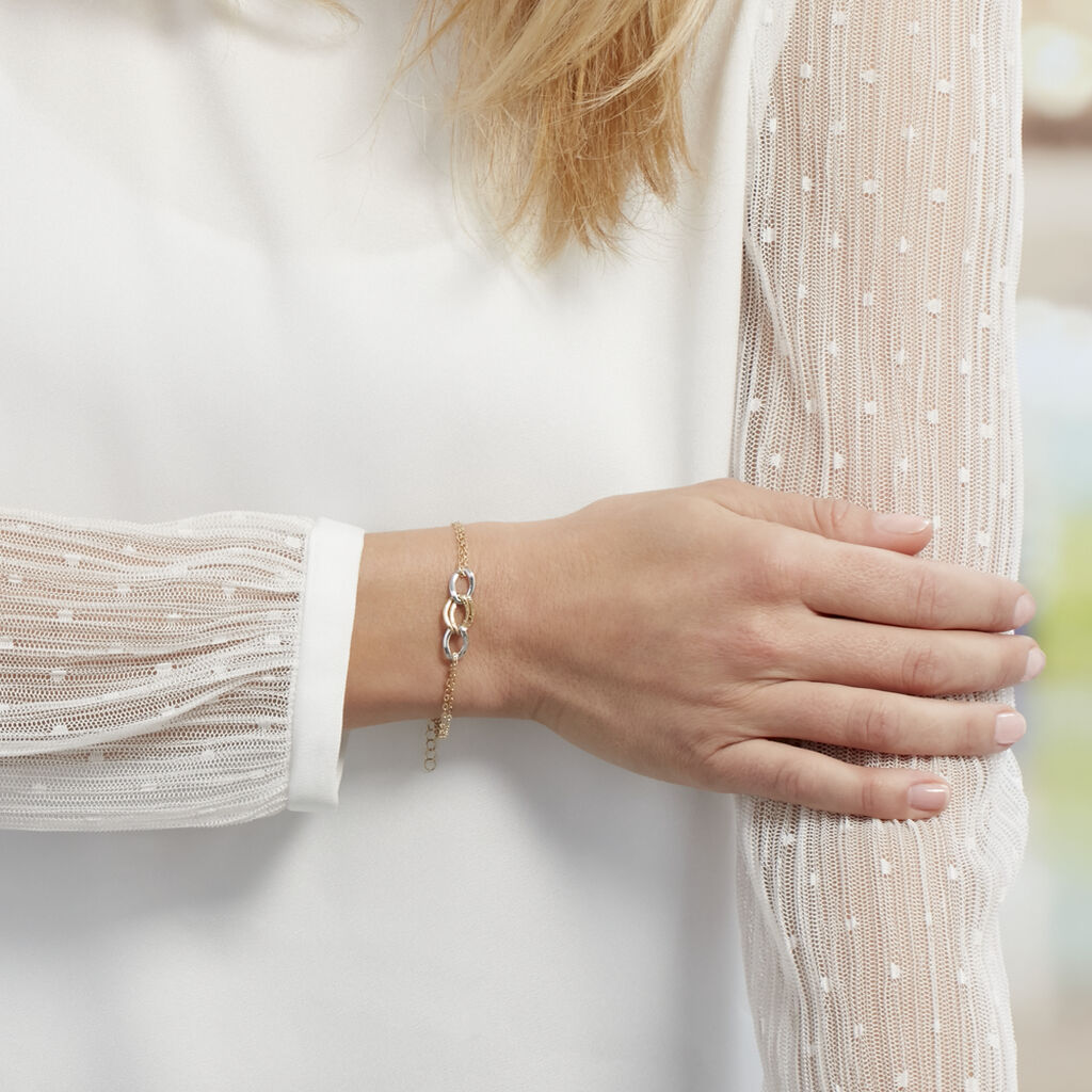 Damenarmband Gold 375 Bicolor  - Armbänder mit Anhänger Damen | OROVIVO