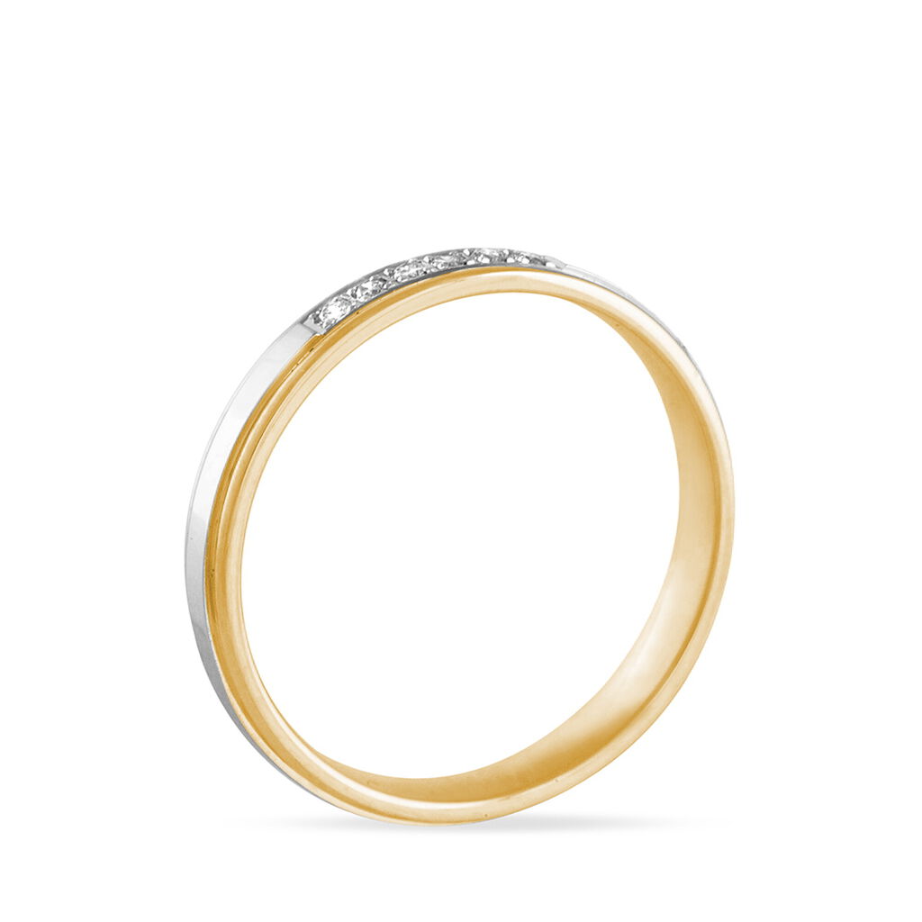 Alliance Serti Grains Or Bicolore Diamant - Spannringe Damen | OROVIVO