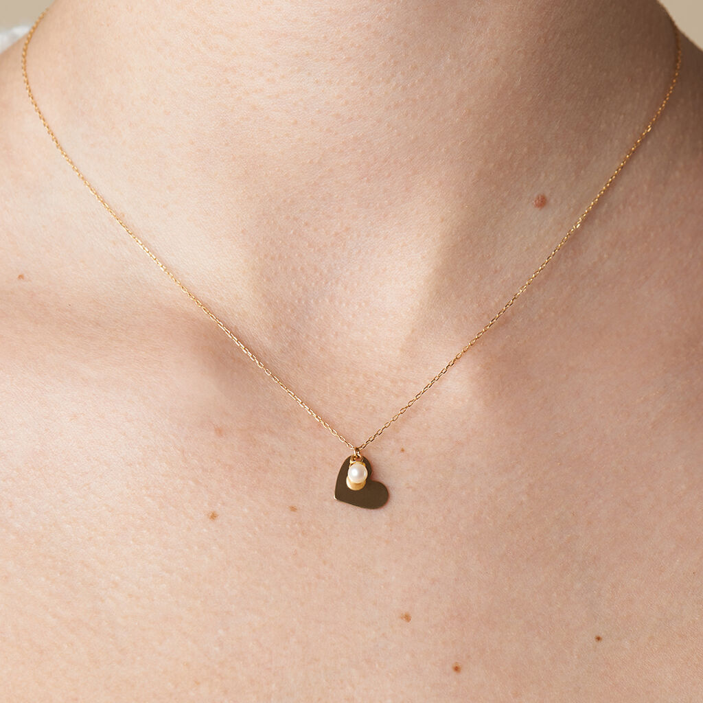 Damen Halskette Gold 375 Zuchtperle Herz - 13250002537R00 • Orovivo | Dein  Online-Juwelier