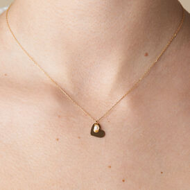 Damen Halskette Gold 375 Zuchtperle Herz - Herzketten Damen | OROVIVO