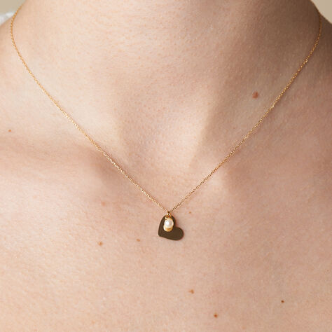 Damen Halskette Gold 375 Zuchtperle Herz - Halsketten Damen | OROVIVO