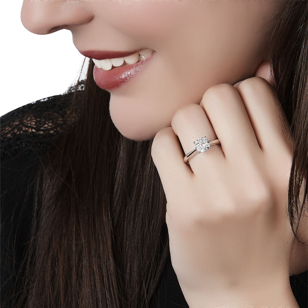 Bague Solitaire Dream Or Blanc Diamant - Spannringe Damen | OROVIVO
