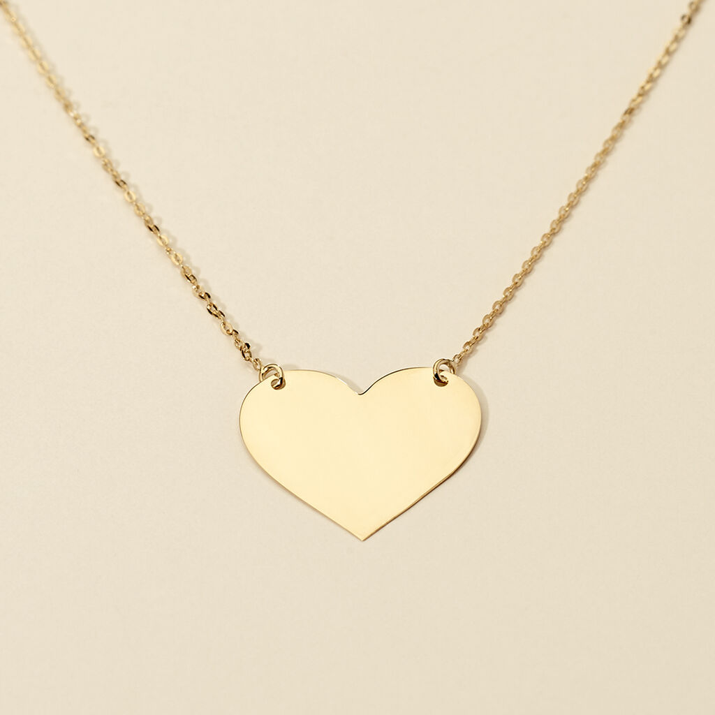 Damen Halskette Gold 375 Herz gravierbar Valeria - Herzketten Damen | OROVIVO