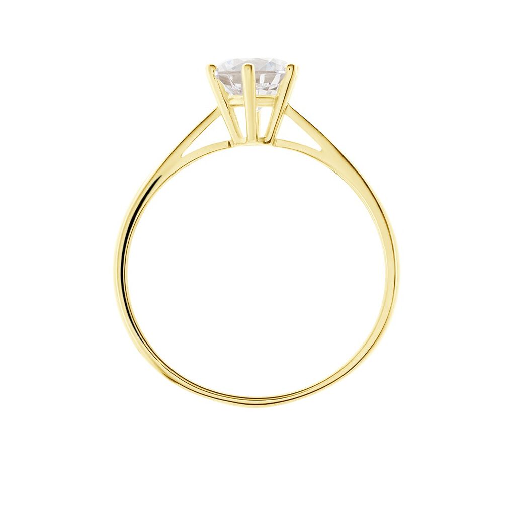 Damen Ring Gold 375 Zirkonia Krappe 6  - Ringe mit Stein Damen | OROVIVO