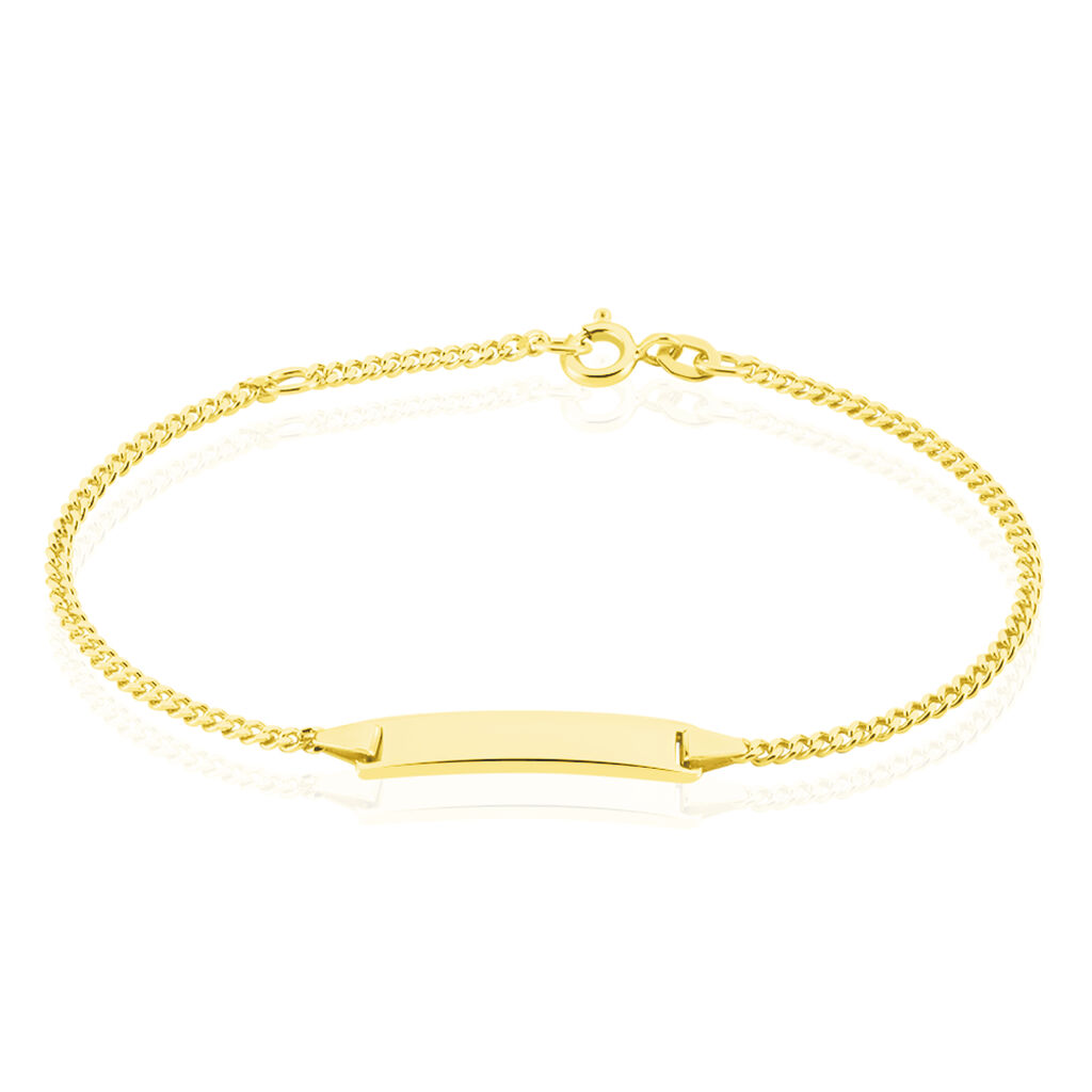 Unisex Id Armband Gold 375 , ID Armband ohne Stein