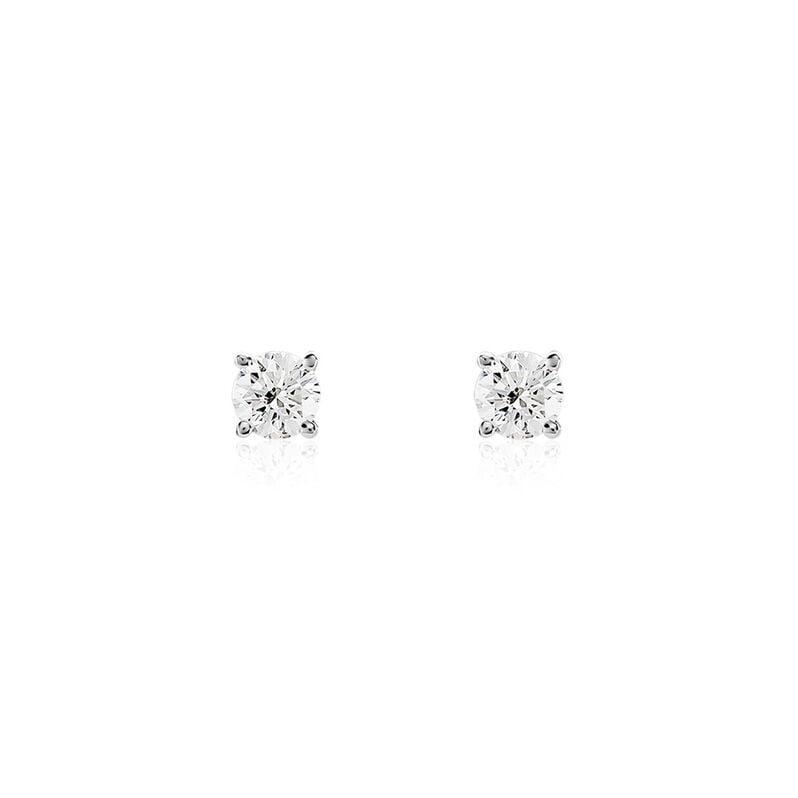 Boucles D'oreilles Puces Or Weiss Victoria Diamants - Spannringe Damen | OROVIVO