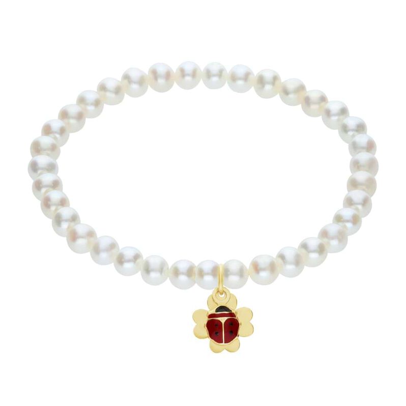 Bracciale Mon Petit Oro Giallo Perla D'Acqua Dolce - Spannringe Kinder | OROVIVO