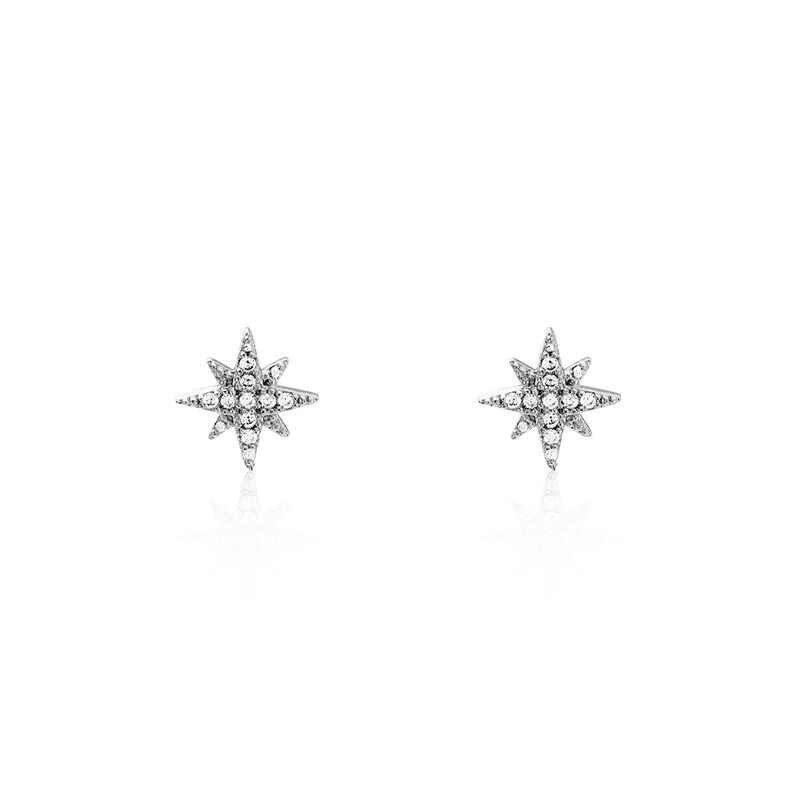 Boucles D'oreilles Puces Columba Argent Weiss Oxyde De Zirconium - Spannringe Damen | OROVIVO