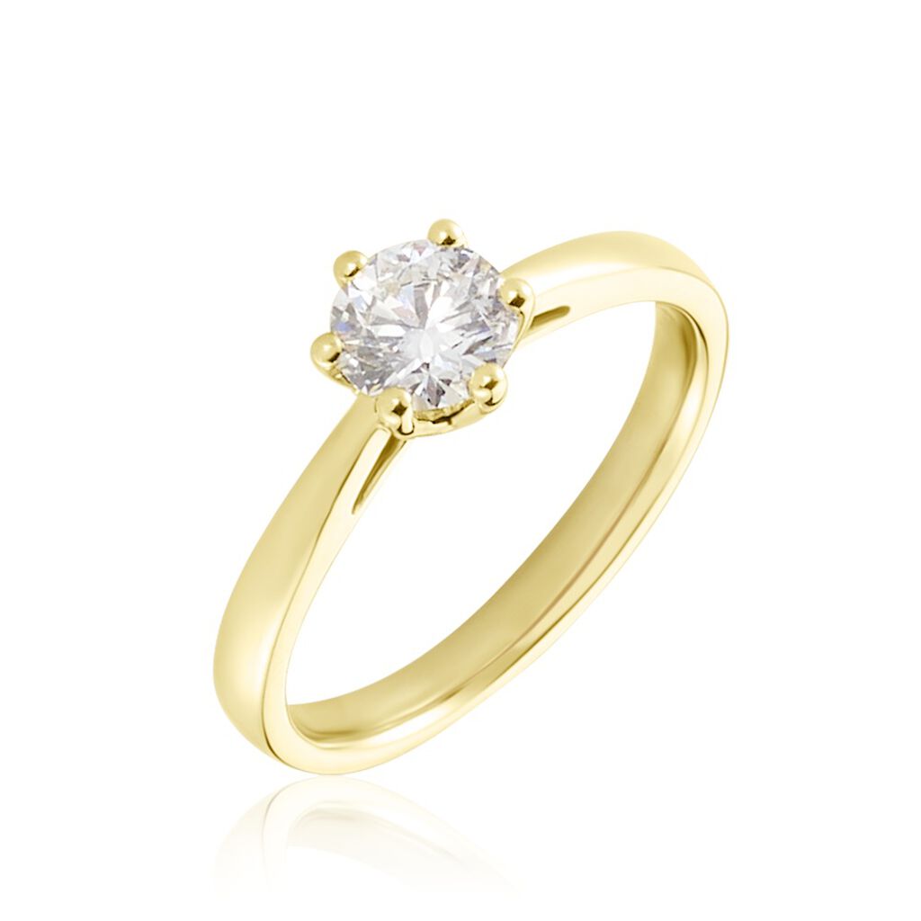 Sonate Damen Ring Gold 750 (18 Karat) Synthetischer Diamant Wei&szlig; 0,52 ct
