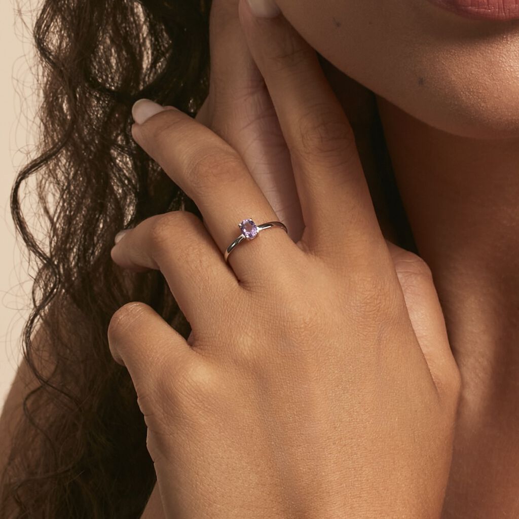 Bague Or Weiss Lily Amethyste - Spannringe Damen | OROVIVO