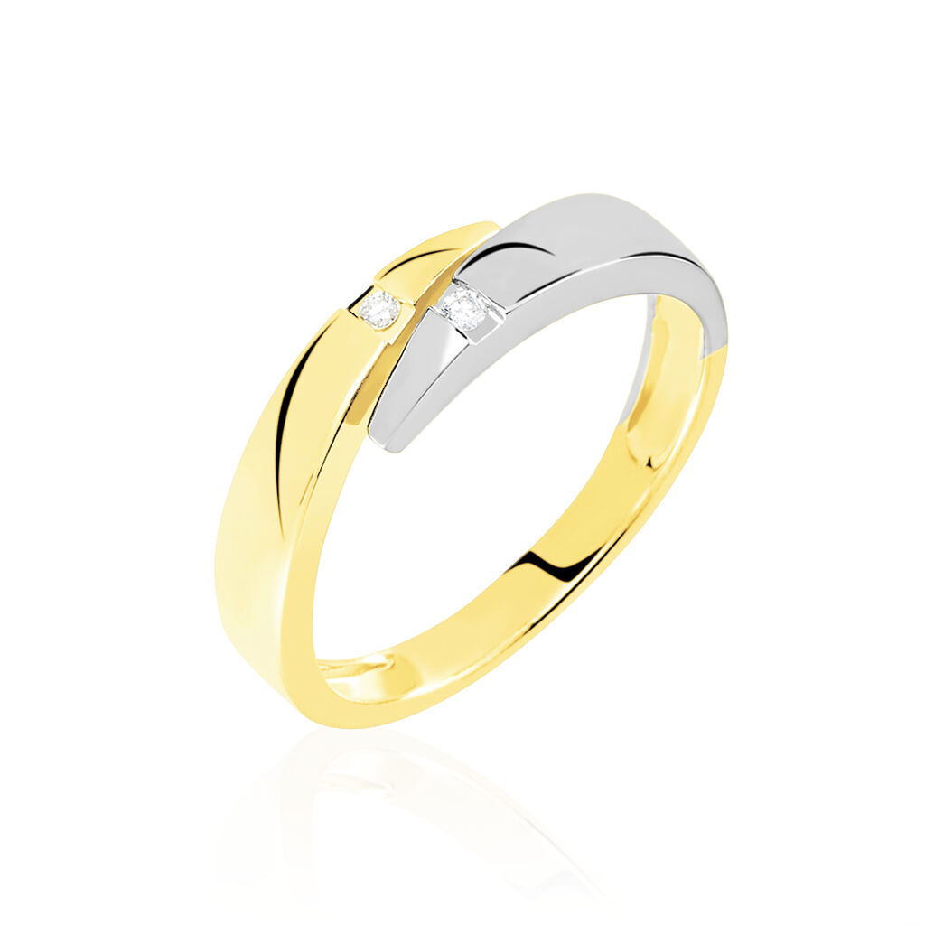 Damen Ring Gold Bicolor 585 Diamant 0,04ct Aurelia  - Ringe mit Stein Damen | OROVIVO