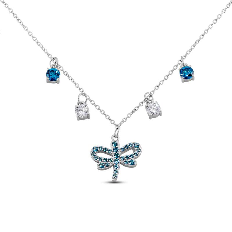 Girocollo con libellula in argento e zirconi azzurri - Spannringe Damen | OROVIVO