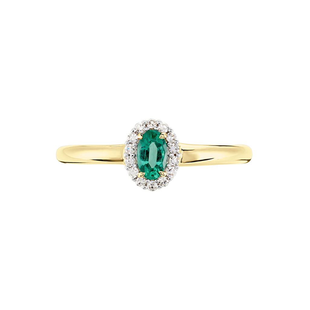 MARION Damen Ring Gold 585 (14 Karat) Smaragd Gr&uuml;n 0,3 ct