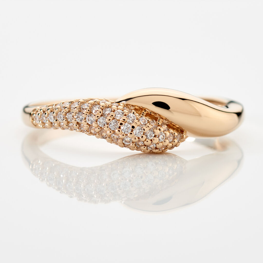 CELIA Damen Ring Vergoldet Zirkonia Wei&szlig; B 5 mm