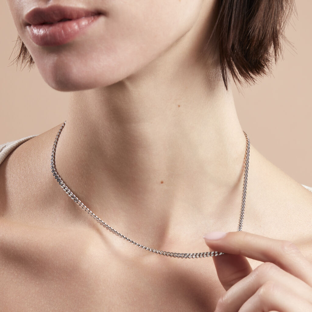 Damen Panzerkette Flach Silber 925  - Halsketten Damen | OROVIVO