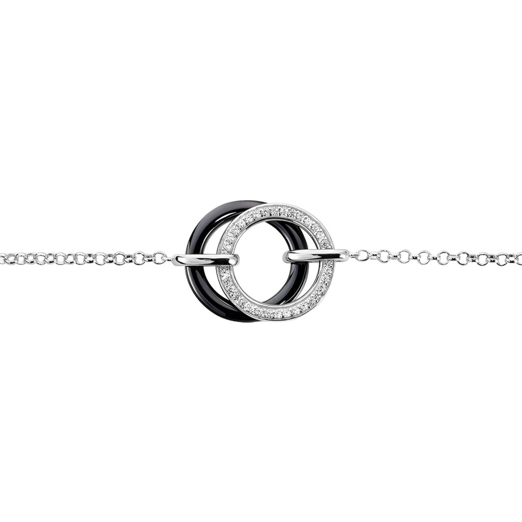 Bracelet Lila Argent  Et Ceramique - Spannringe Damen | OROVIVO