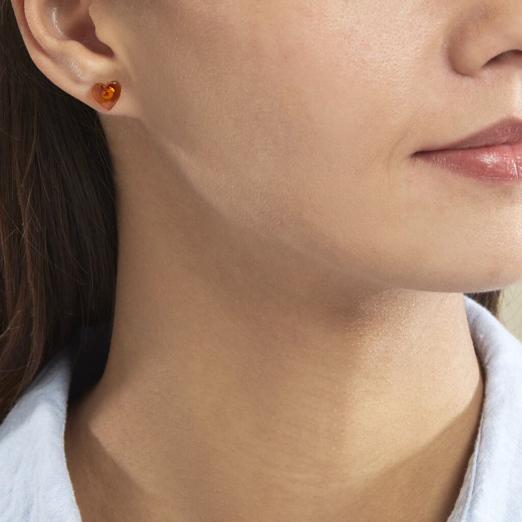 Boucles D'oreilles Puces Argent Coeur - Spannringe Damen | OROVIVO