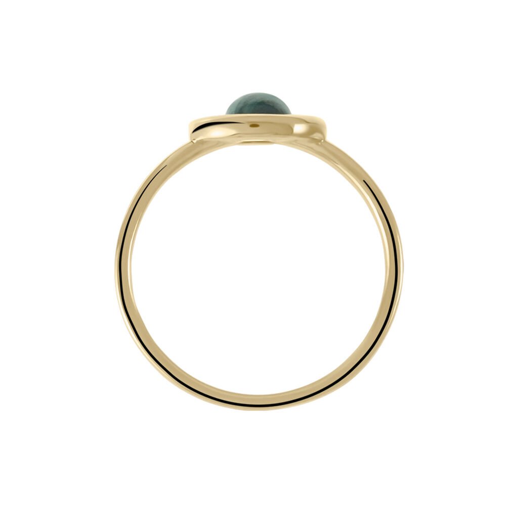 Solitärring Messing Gold 750 plattiert Malachit - Hochzeitsringe Damen | OROVIVO