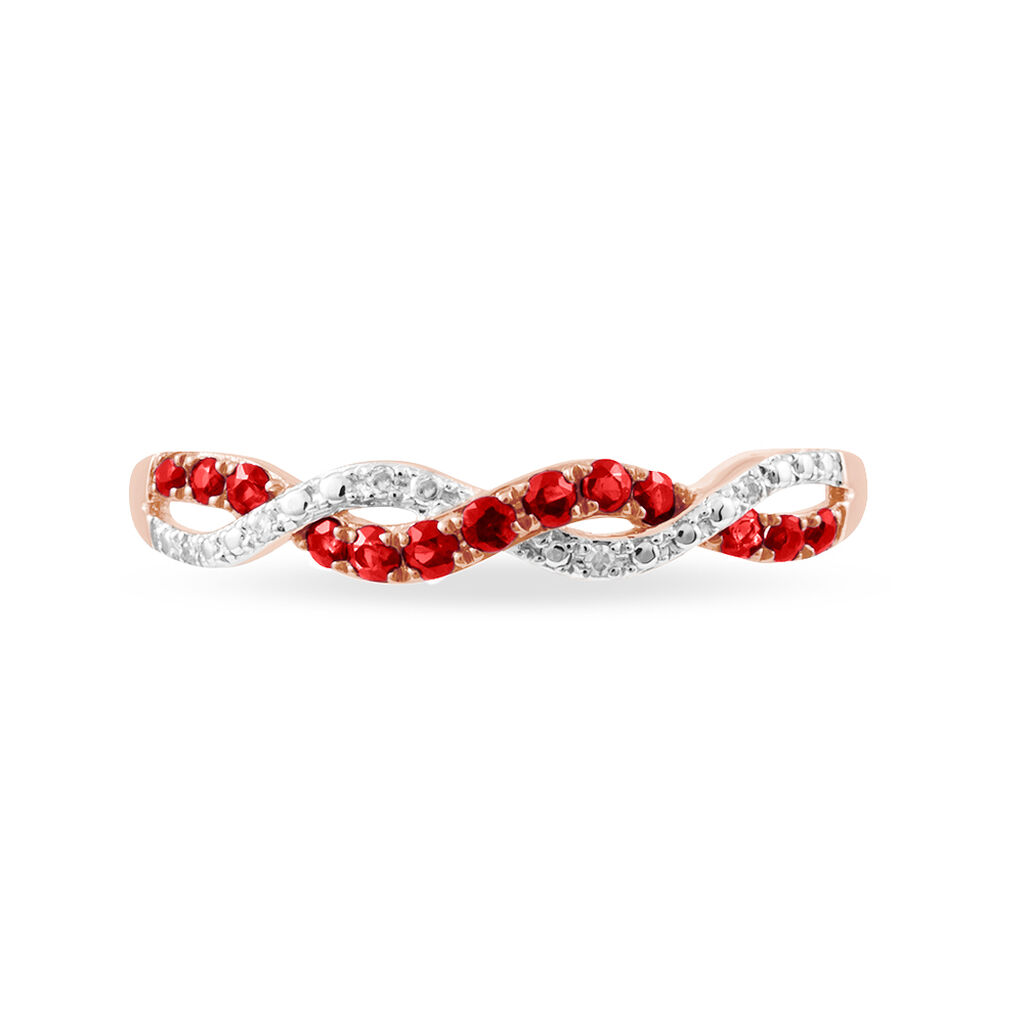 Bague Sofia Or Rose Rubis Et Diamant - Spannringe Damen | OROVIVO