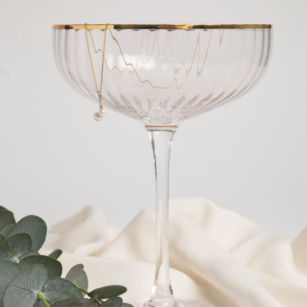 Damen Halskette Gold 375 Zuchtperle Zirkonia - Halsketten Damen | OROVIVO