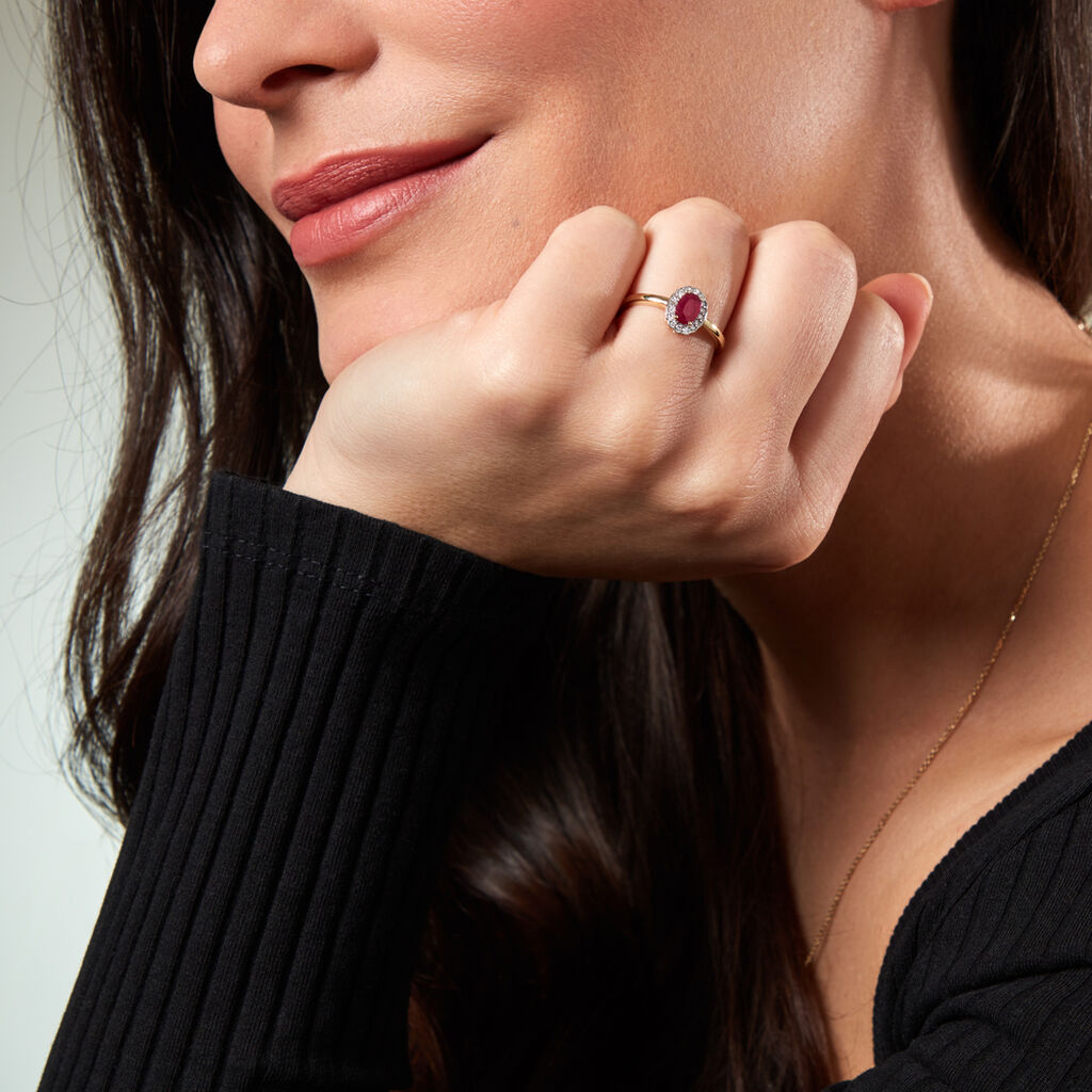 EDELGARD Damen Ring Gold 585 (14 Karat) Rubin Rot 0,5 ct Oval - Solitärringe Damen | OROVIVO