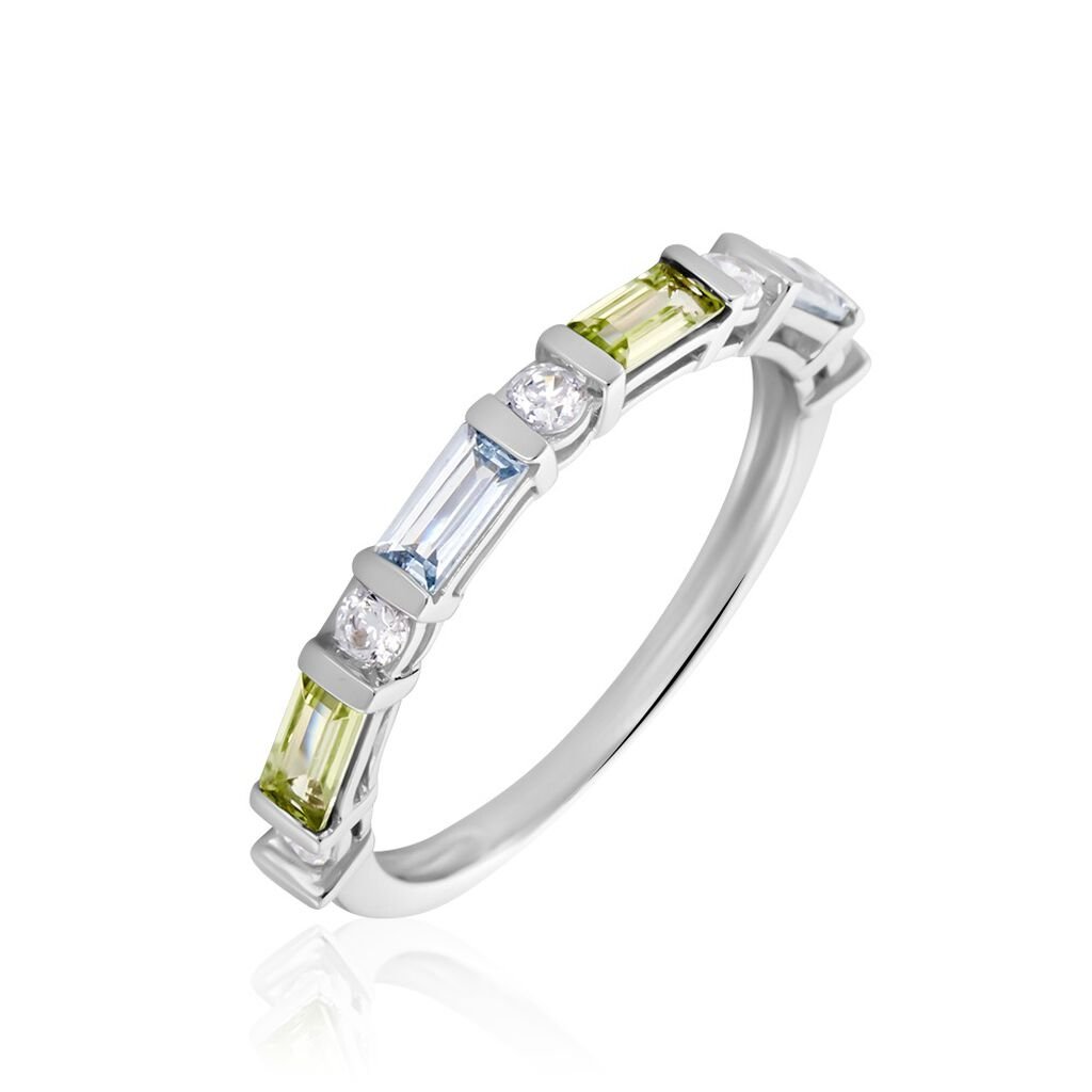 Liberta Damen Ring Wei&szlig;gold 375 (9 Karat) Topas Himmelblau 0,21 ct