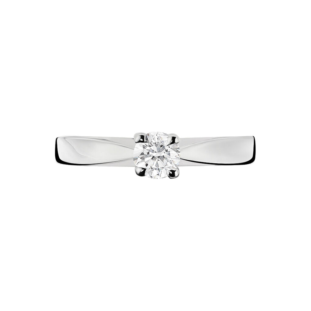 Bague Solitaire Loren Or Blanc Diamant - Spannringe Damen | OROVIVO